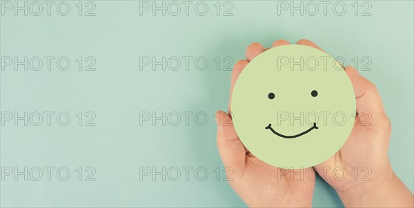 Happy smiling face, love and emotion, mental health concept, positive thinking mind and attitude,