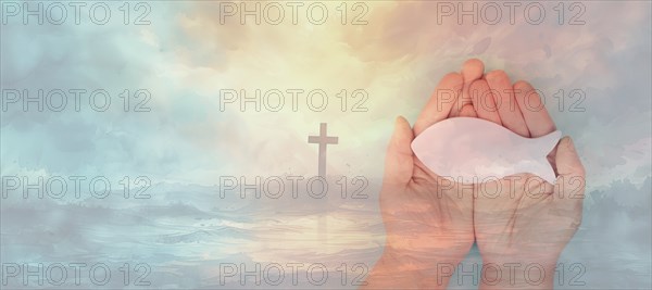 Confirmation, communion and baptism, fish, religious cross, Pentecost, Holy Spirit, Jesus Christ,
