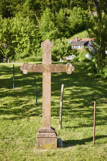 Stone cross in the Geschwend district, Todtnau, Black Forest, Lorrach district, Baden-Württemberg,