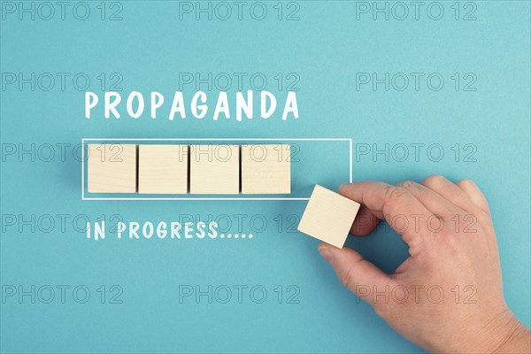 Propaganda in progress, facts and fake news, conspiracy theory concept, media and manipulation,