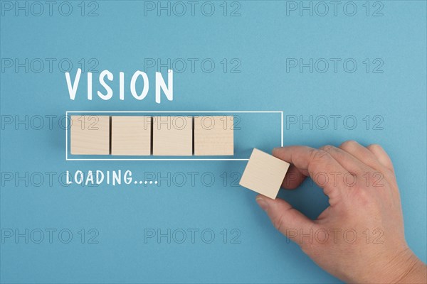 Vision loading, progress bar, personal development, planning the future target, business challenge,