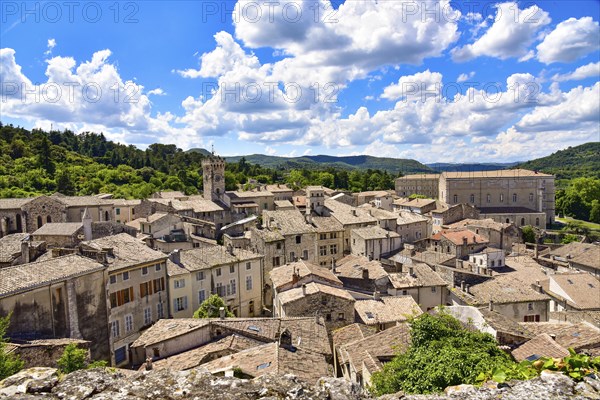 View over the rooftops of the southern French town of Viviers in the Département of Ardèche in the
