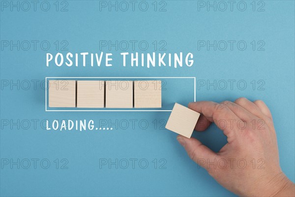 Positive thinking loading, having a goal, be an optimist, self confident, idea in progress
