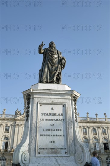 Stanislas statue at the place stanislas in Nancy, France, duke departement Lorraine, Europe