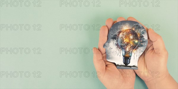 Brain with light bulb, colorful explosion, idea and vision concept, brainstorming for solution,