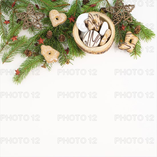 Nurnberg elisen gingerbread mix, traditional german christmas sweets with fir branches and pine