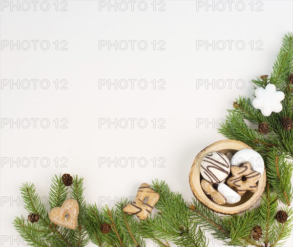 Nurnberg elisen gingerbread mix, traditional german christmas sweets with fir branches and pine