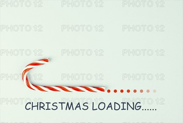 Candy cane loading bar for christmas, seasonal holidays, xmas greeting card, copy space