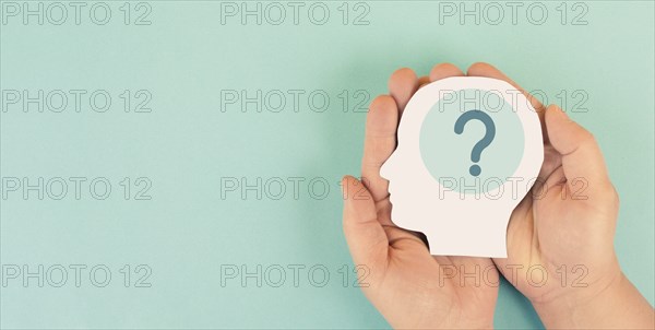 Human mind with a question mark, education and business concept, brain searching for answers,