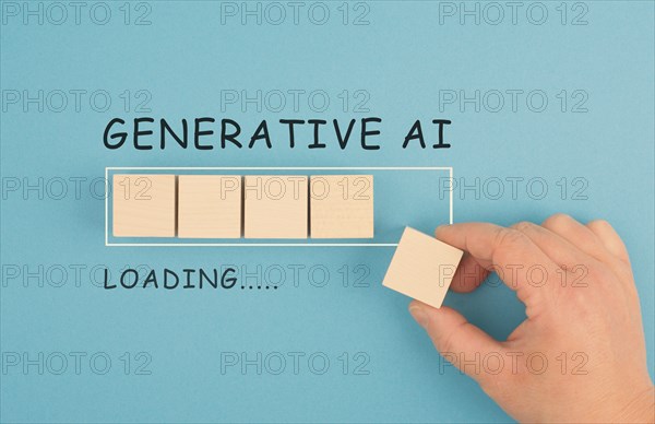Generative AI loading, artificial intelligence in progress, technology in competition with human