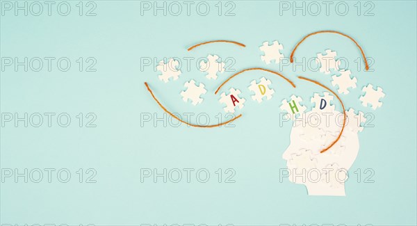 ADHD, attention deficit hyperactivity disorder, mental health, mind with puzzle pieces