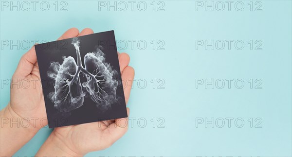 Lung with smoke, x-ray of the organ, world no tobacco day, unhealthy addiction, medical health risk