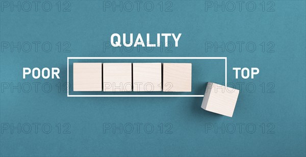 Loading bar, poor to top quality, evaluation and feedback concept, exellent service, high rating
