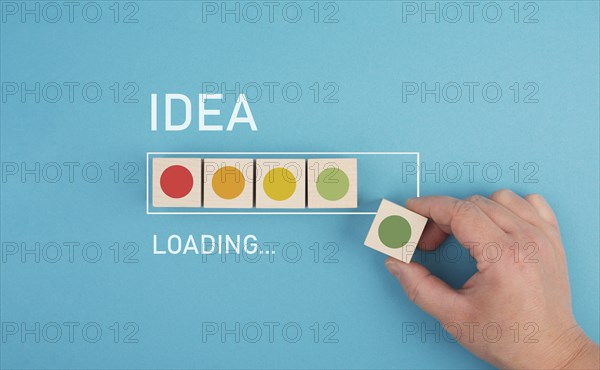 Idea loading, progress bar, starting a new business, development and growth concept, brainstorming