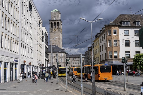 Bus and tram stop Mülheim city centre, at the town hall, Mülheim an der Ruhr, North