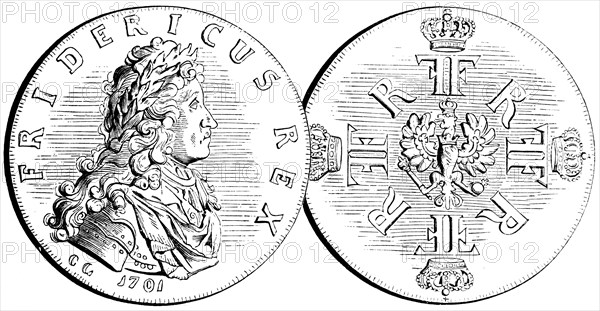 Coronation thaler of Frederick I, coronation 1701 i, Königsberg Castle, Königsberg today