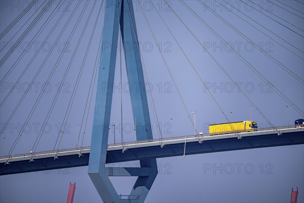 The Köhlbrand Bridge in the port of Hamburg, spans the 325 m wide Köhlbrand, an arm of the