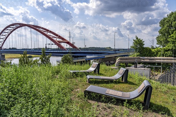 The Rheinpark in Duisburg-Hochfeld, on the Rhine, over 150 years a site for heavy industry, now a