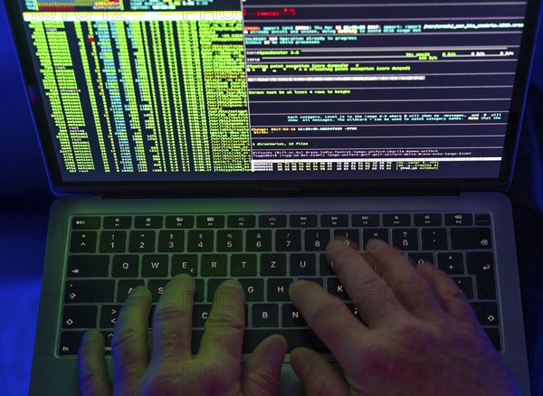 Symbolic image cyber attack, computer crime, cybercrime, computer hackers attack a network,