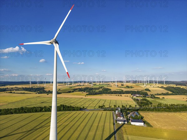 Wind farm near the East Westphalian town of Energiestadt Lichtenau, south of Paderborn, North