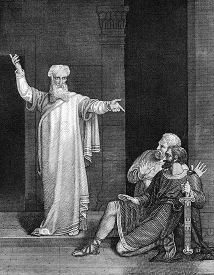 The prophet Jeremiah or Jeremiah, men, fearOld Testament, Bible, historical illustration 1854