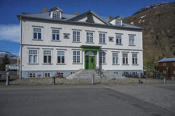 School Building in Seydisfjordur, Iceland, Europe