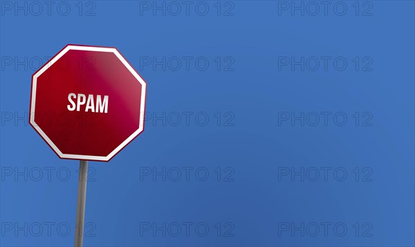 Spam, red sign with blue sky