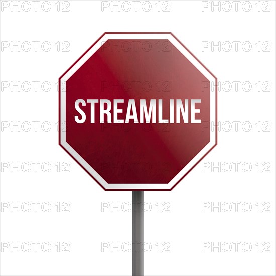 Streamline, red sign isolated on white background