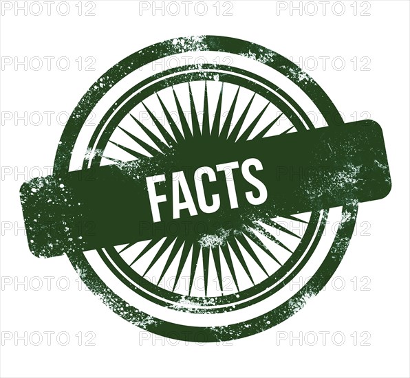 Facts, green grunge stamp