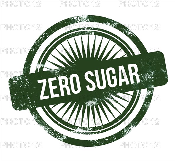 Zero sugar, green grunge stamp