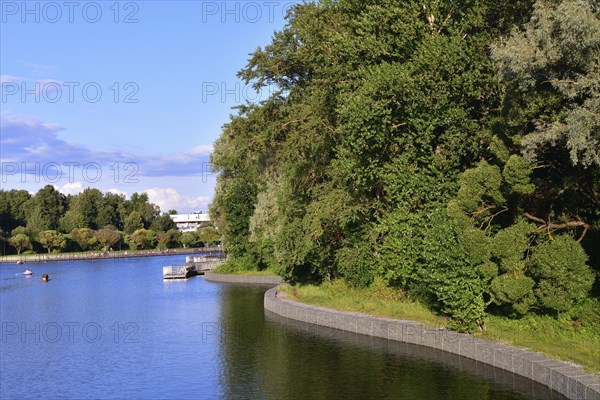 Arboretum and large city pond in Zelenograd in Moscow, Russia, Europe