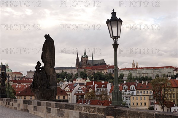 Prague view with Charles Bridge. Czech republic