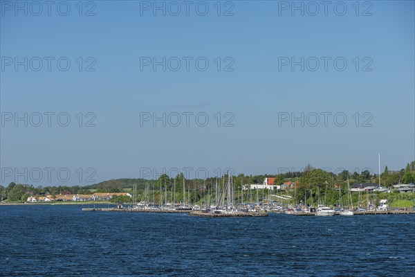 Svendborg, maritime living by the sound, marina, detached houses, forest, Fyn, island of Funen,