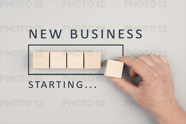 New business starting, progress bar, founding a start up, aiming for success