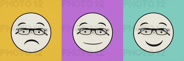 Head with a sad and a happy face, mental health concept, positive and negative mindset, depression,