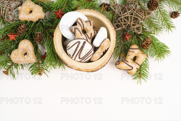 Nurnberg elisen gingerbread mix, traditional german christmas sweets with fir branches and pine