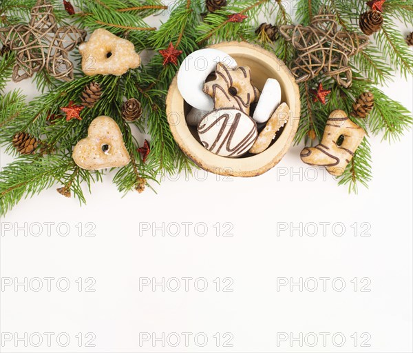 Nurnberg elisen gingerbread mix, traditional german christmas sweets with fir branches and pine