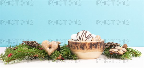 Nurnberg elisen gingerbread mix, traditional german christmas sweets with fir branches and pine