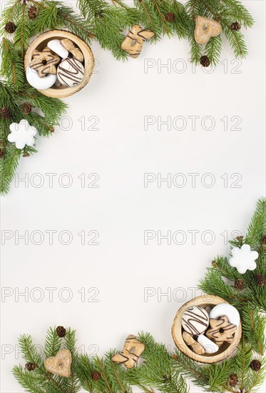 Nurnberg elisen gingerbread mix, traditional german christmas sweets with fir branches and pine