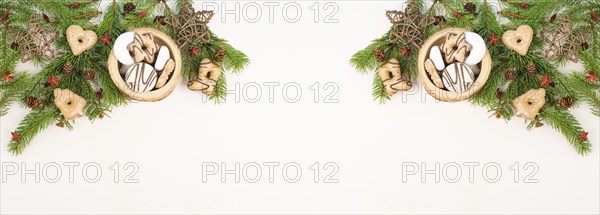 Nurnberg elisen gingerbread mix, traditional german christmas sweets with fir branches and pine