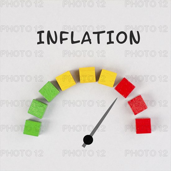 Inflation rising is standing next to the loading bar, high living costs, gas and electricity