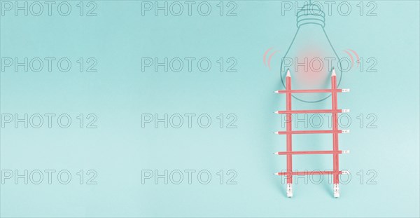 Ladder of success, having an idea, marketing and business concept, brainstorming for new goals,