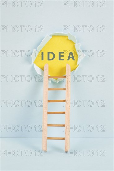 Ladder of success, having an idea, marketing and business concept, brainstorming for new goals,