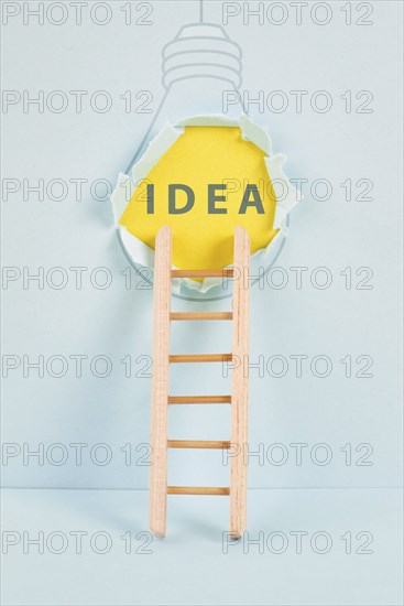 Ladder of success, having an idea, marketing and business concept, brainstorming for new goals,