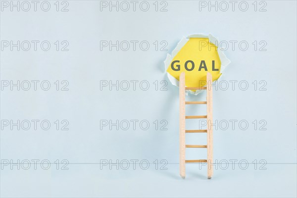 Ladder of success, having a goal, education, marketing and business concept, brainstorming for new
