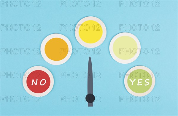Loading bar with the words yes and no, communication symbol, business and education concept,