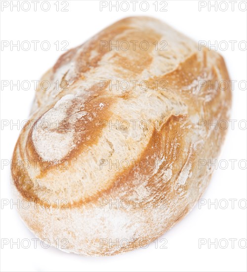Homemade Buns (close-up shot) isolated on pure white background
