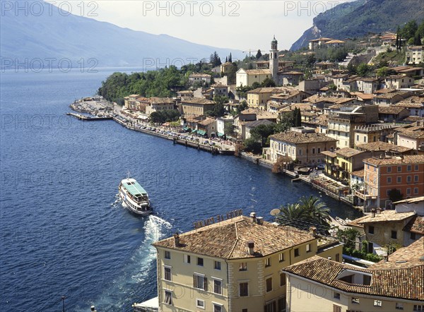 Limone sul Garda on Lake Garda, Lombardy region, Italy, Europe. Scanned 6x6 slide, Europe