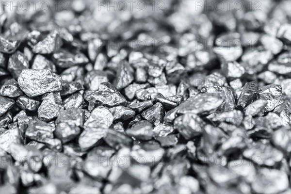 Heap of silver nuggets (close up shot) for use as background or texture