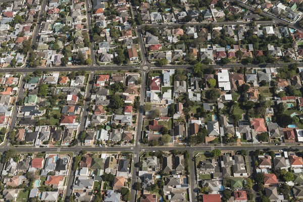 Cape Town (suburb) aerial view shot from a helicopter